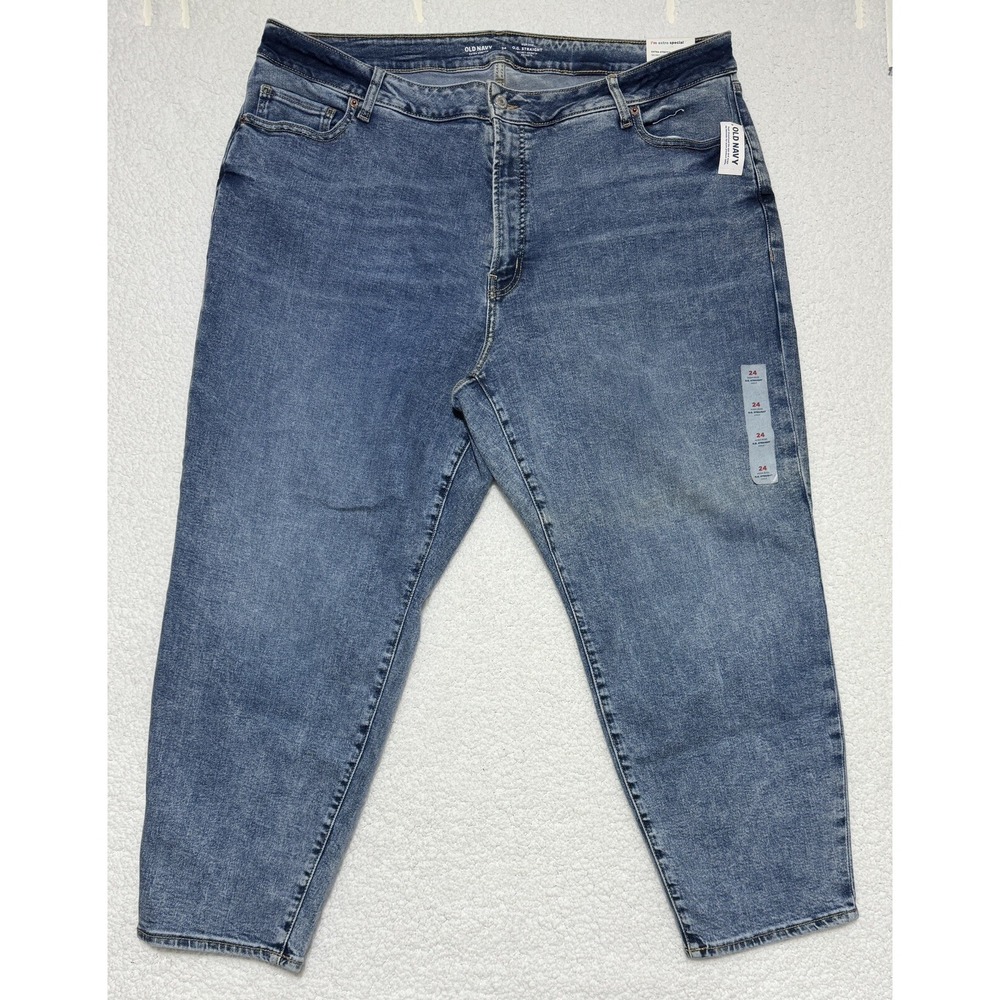 NEW Old Navy O.G. Straight High Rise Secret Smooth Pockets Jeans Womens Plus 24